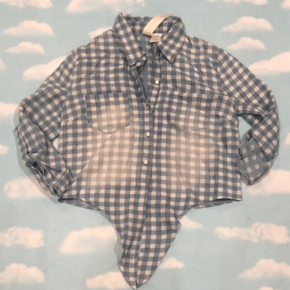Fresh brewed girls checkered button up shirt
